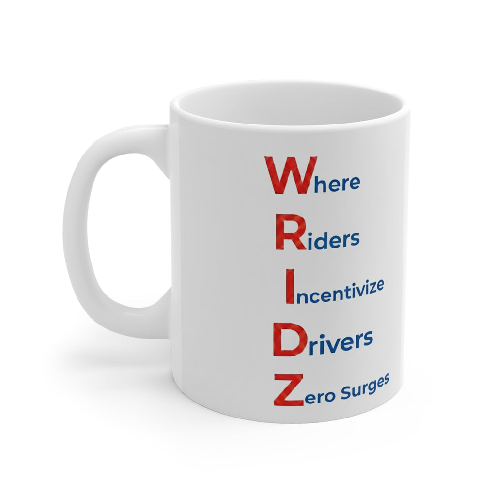 Mug — WRIDZ Acronym Coffee Mug (Where Riders Incentivize Drivers, Zero Surges)