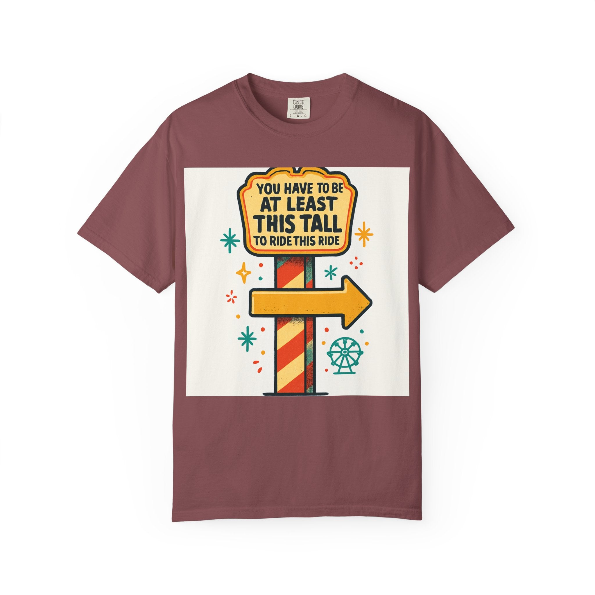 Amusement Park Height Requirement T-Shirt, Funny Graphic Tee, Unisex Casual Wear, Ride Safety Humor, Gift for Theme Park Lovers