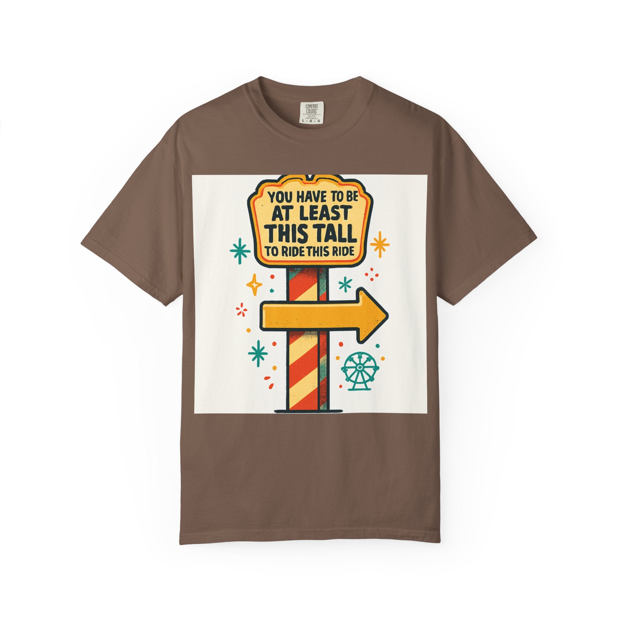 Amusement Park Height Requirement T-Shirt, Funny Graphic Tee, Unisex Casual Wear, Ride Safety Humor, Gift for Theme Park Lovers