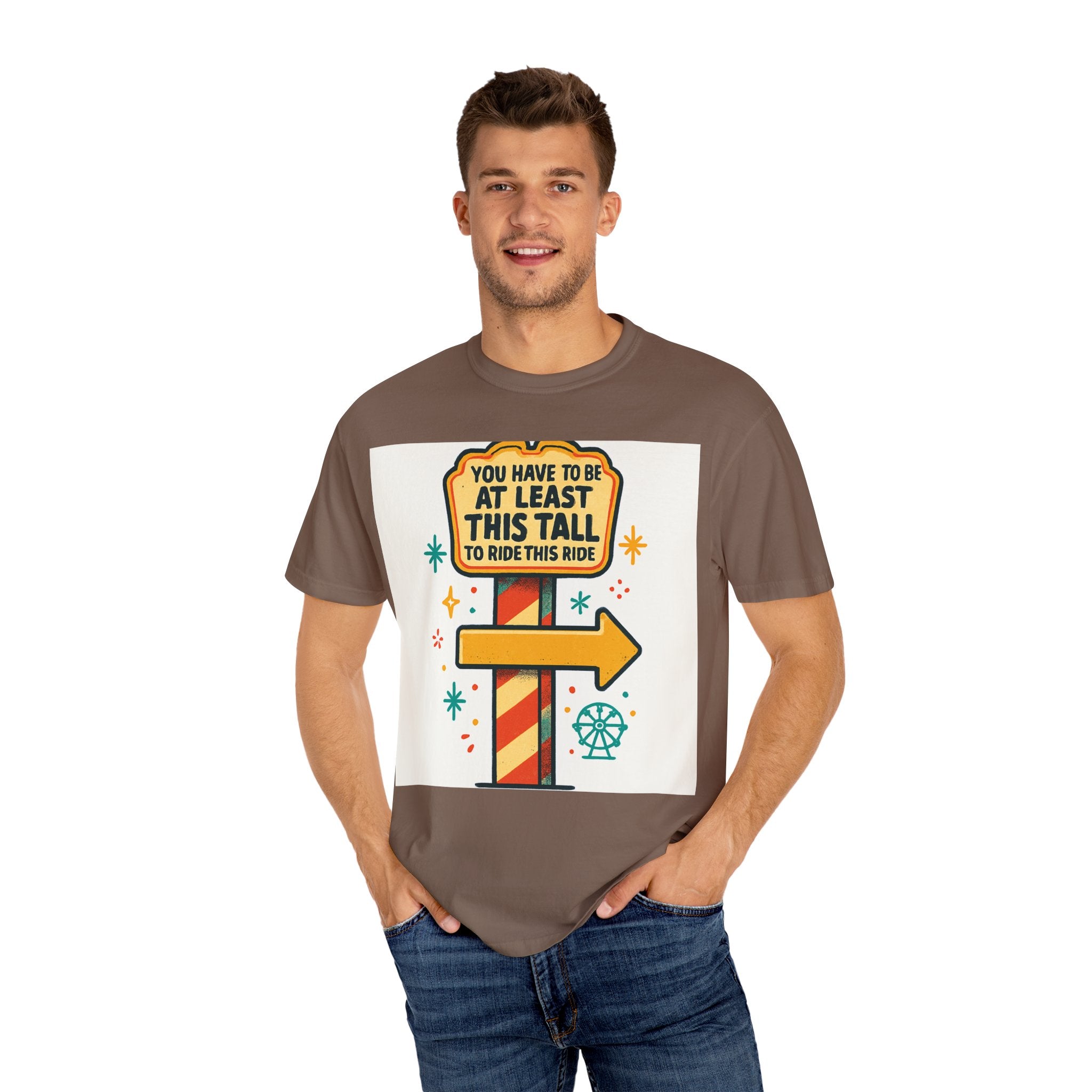 Amusement Park Height Requirement T-Shirt, Funny Graphic Tee, Unisex Casual Wear, Ride Safety Humor, Gift for Theme Park Lovers