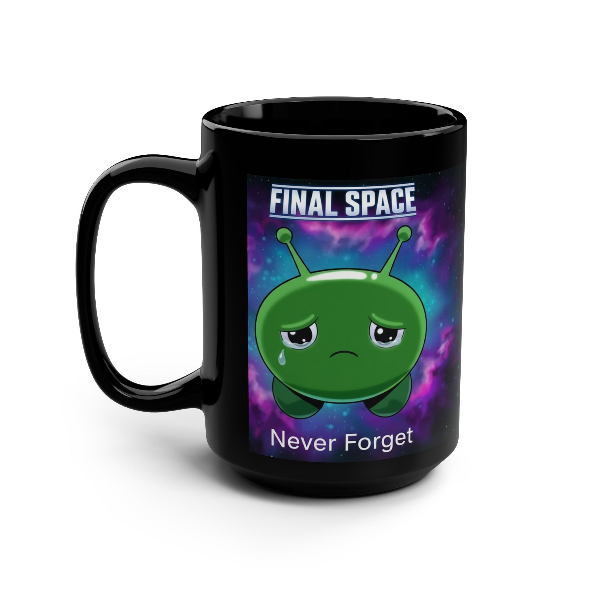 Final Space 'Never Forget' Alien 15oz Black Mug