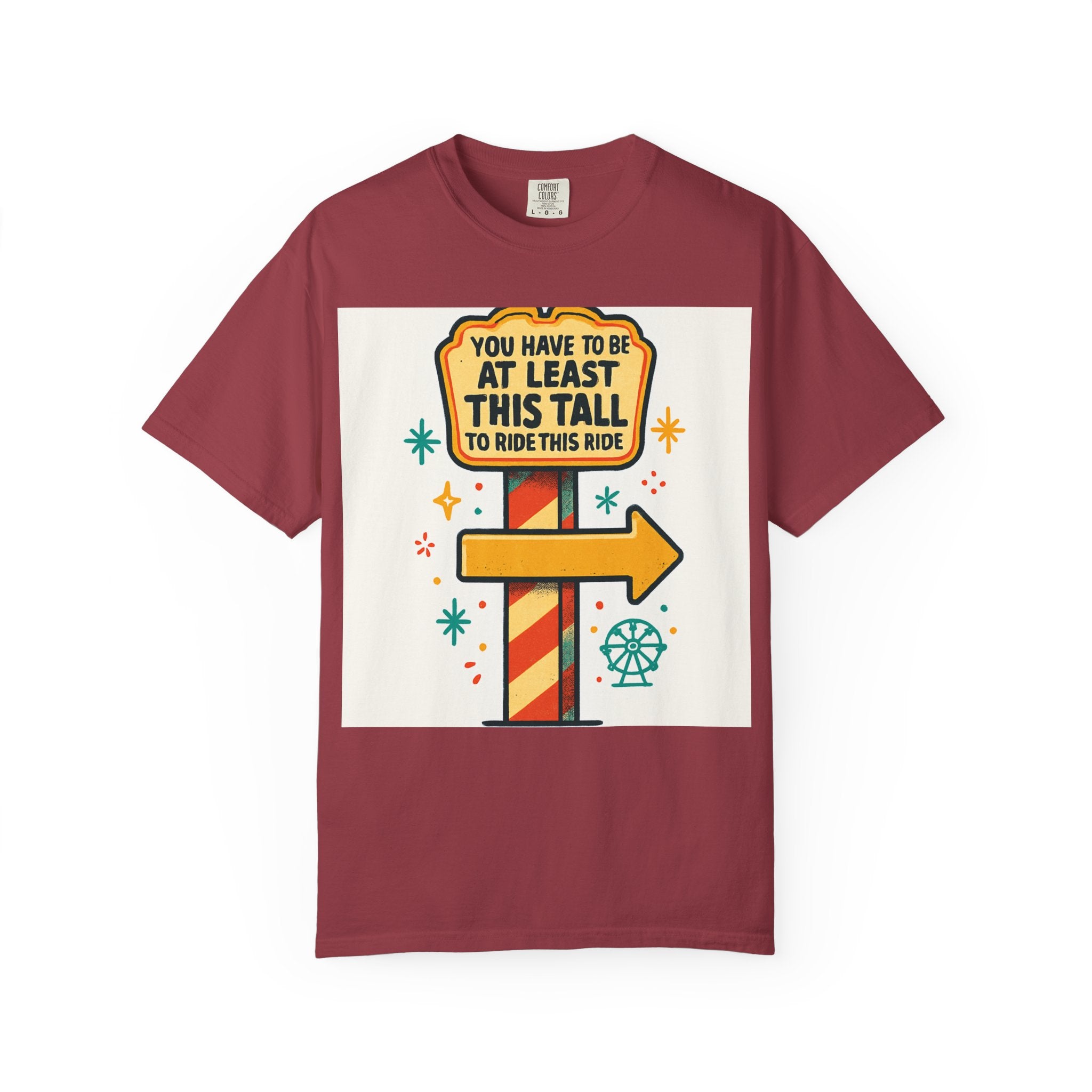 Amusement Park Height Requirement T-Shirt, Funny Graphic Tee, Unisex Casual Wear, Ride Safety Humor, Gift for Theme Park Lovers