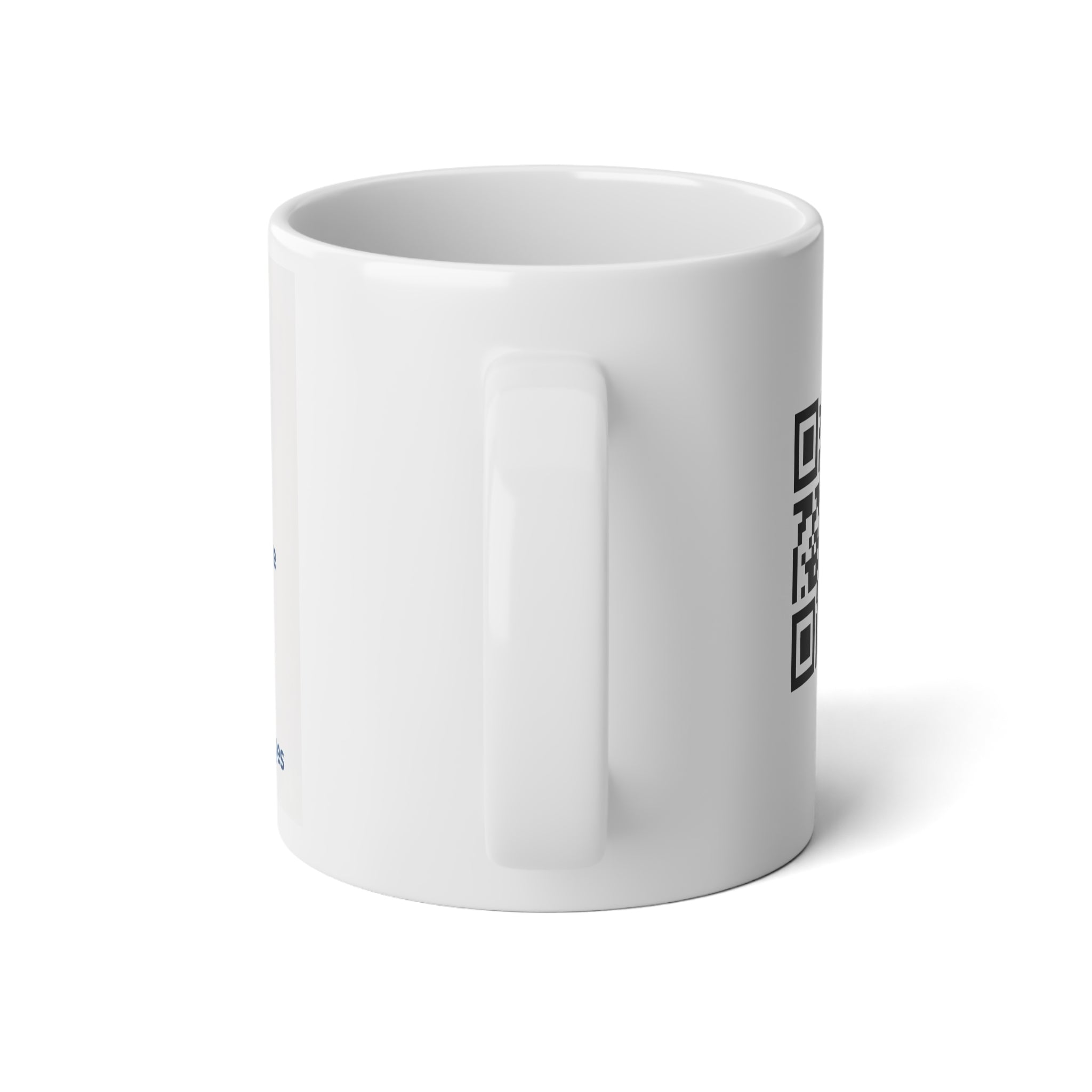 20oz Jumbo Mug — QR Code & Vertical Text Coffee Cup (Customizable Message)