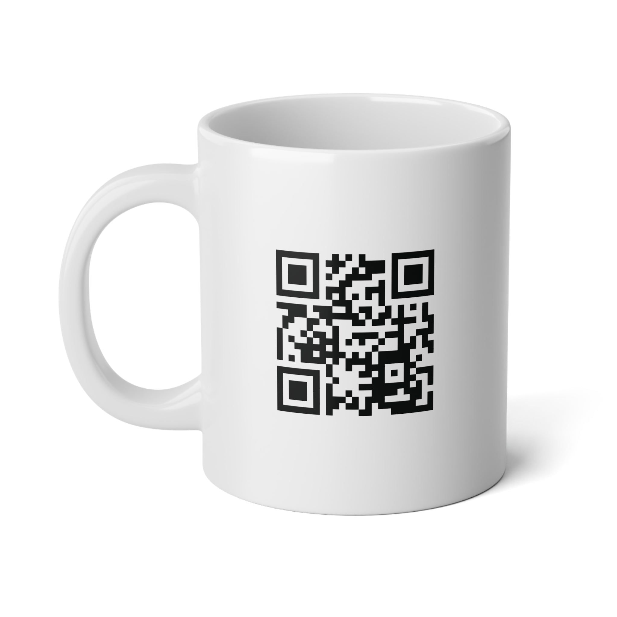 20oz Jumbo Mug — QR Code & Vertical Text Coffee Cup (Customizable Message)
