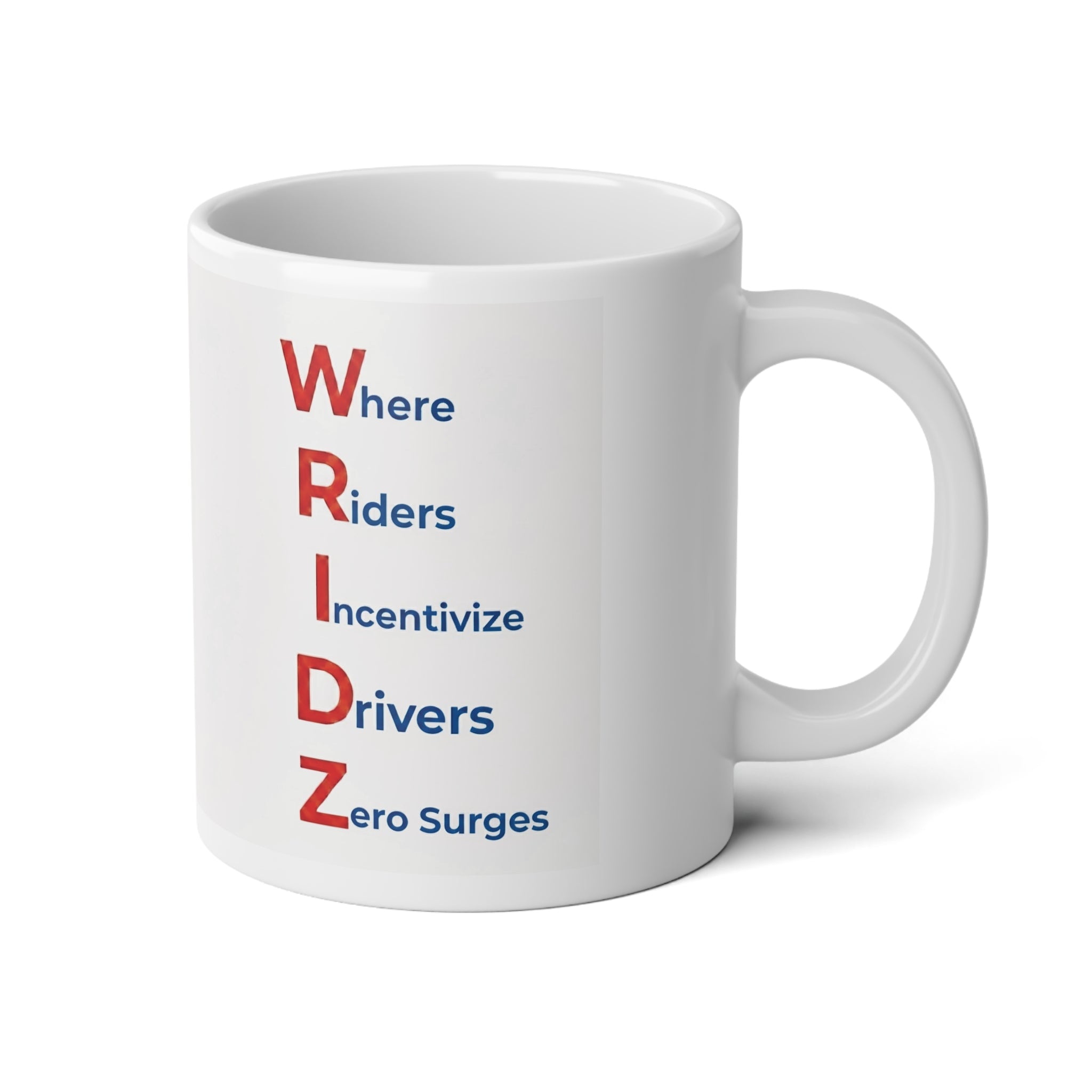 20oz Jumbo Mug — QR Code & Vertical Text Coffee Cup (Customizable Message)